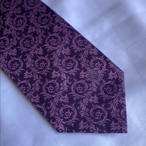 Versace Purple Paisley Silk Tie